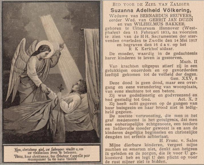 bidprentje van Suzanna Adelheid Völkering